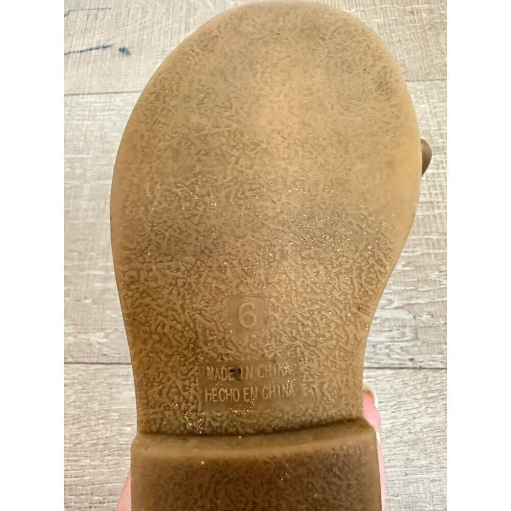 Toddler Brown Faux Leather Ankle Boots With Side Zipper & Pull Tabs Size 6